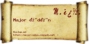 Major Ödön névjegykártya